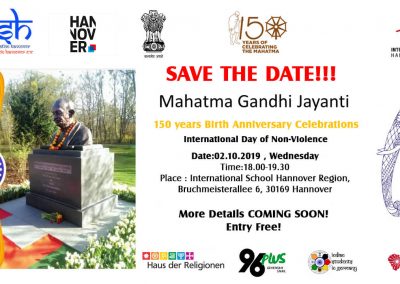 Mahatma Gandhi Jayanti Celebrations (150 Years Birth Anniversary) and International Day of Non-Violence
